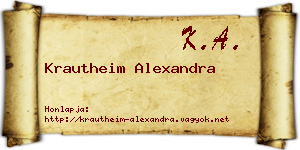 Krautheim Alexandra névjegykártya